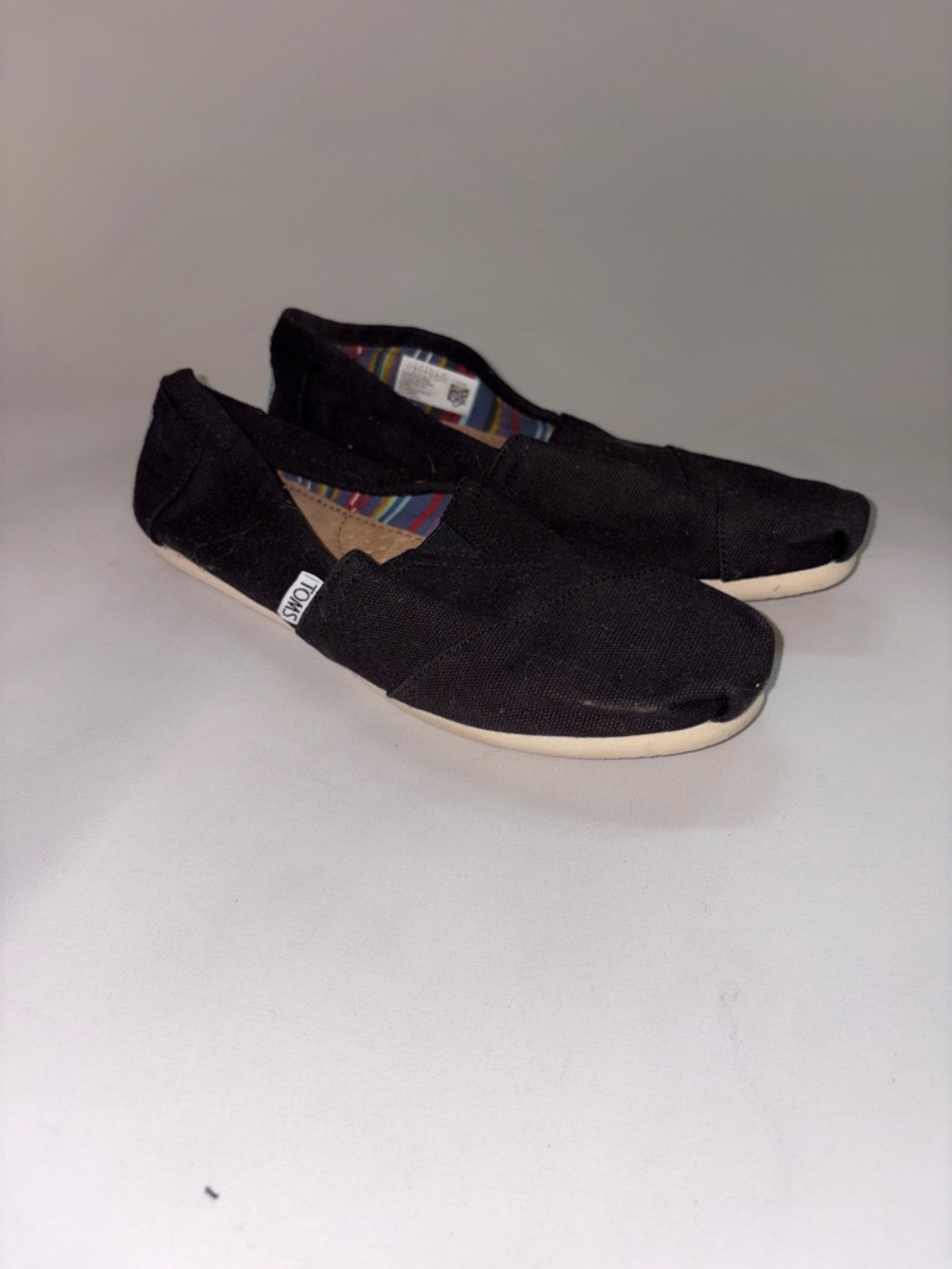 Toms‎ Black Canvas Slip-On Loafers Size 7.5